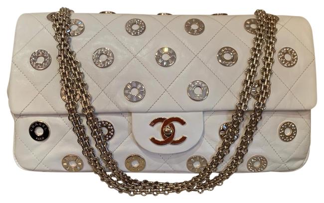 Chanel Classic Single Flap White Shoulder Bag 