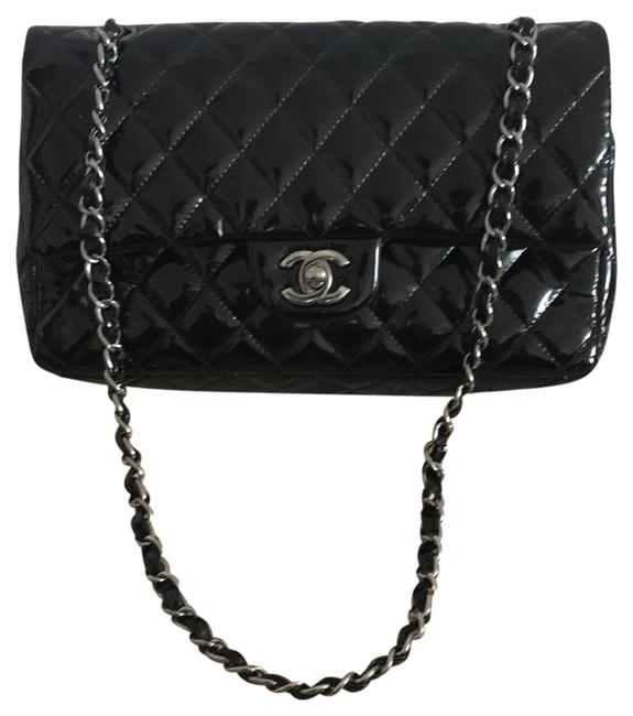 Chanel Double Flapbag Black Patent Leather Shoulder Bag 