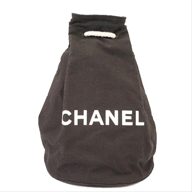 Chanel Drawstring Women's Black Canvas Shoulder Bag 