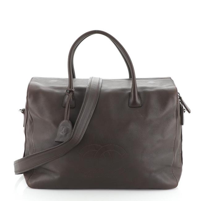 Chanel Duffle Vintage Timeless Convertible Large Brown Leather Shoulder Bag 