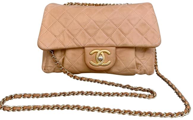 Chanel Flap Peach Lambskin Shoulder Bag 