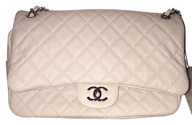 Chanel Flapbag Light Tan Veau Graine Shoulder Bag 