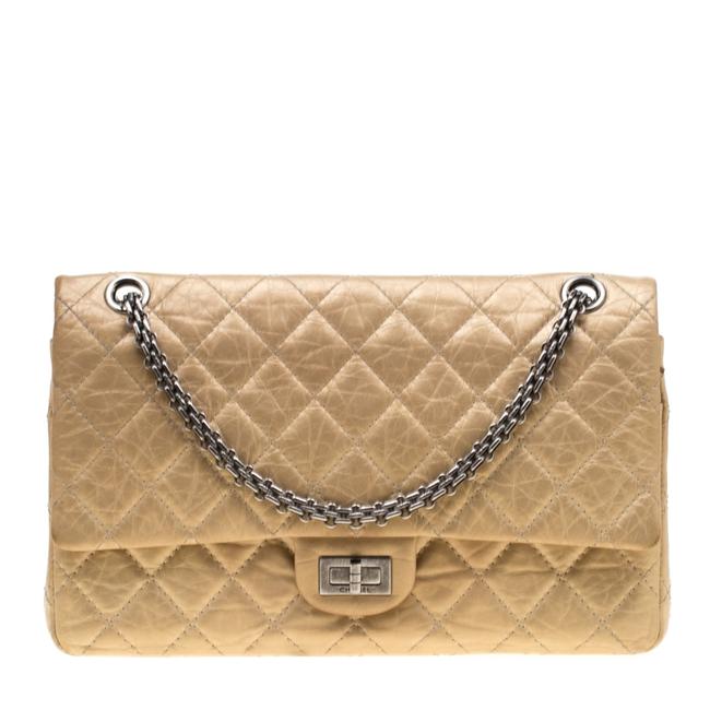 Chanel France Gold Leather Shoulder Bag 