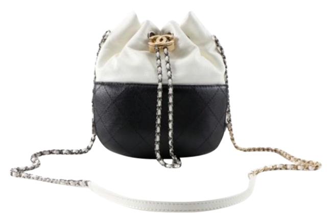 Chanel Gabrielle Bucket Small White Calfskin Leather Shoulder Bag 