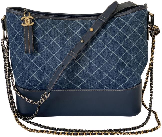 Chanel Gabrielle Hobo Medium Blue Denim and Leather Shoulder Bag 
