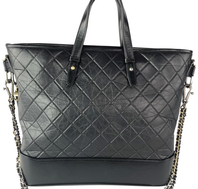 Chanel Gabrielle Large Black Leather Shoulder Bag 