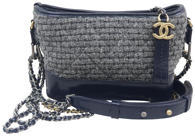 Chanel Gabrielle Small Grey Tweed Shoulder Bag 
