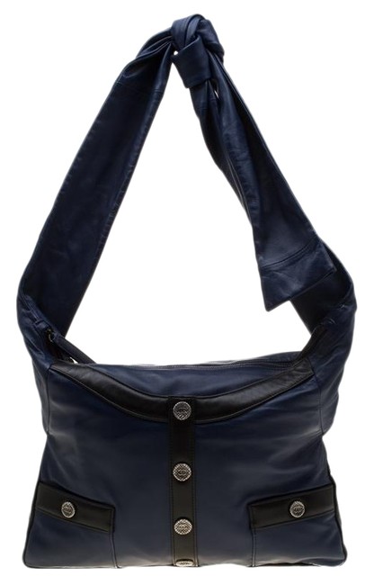 Chanel Girl Blue Black Blue Leather Shoulder Bag 