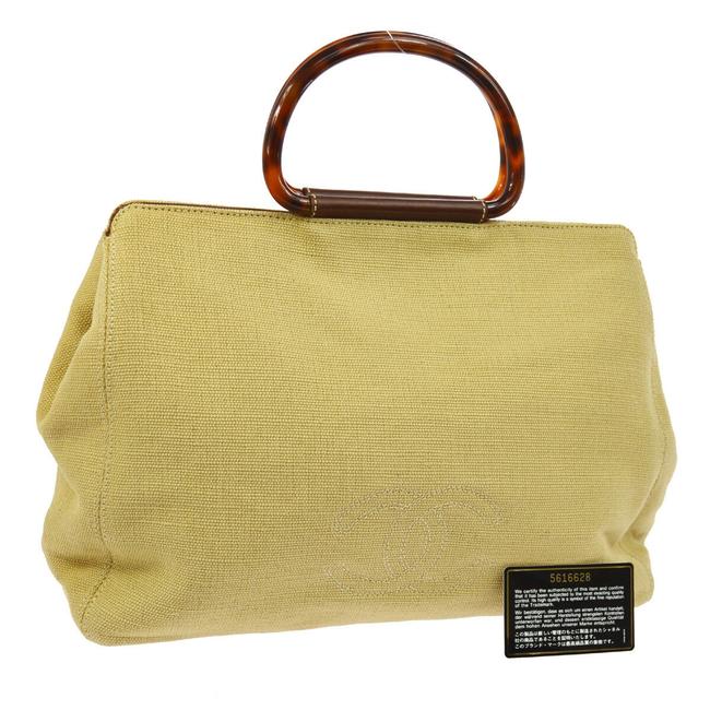 Chanel Hand Straw Linen Shoulder Bag 