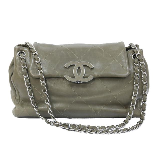 Chanel Handbag Wild Stitch Ladies Men Green Shoulder Bag 