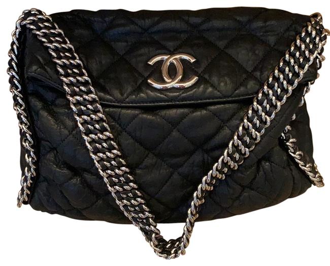 Chanel Hobo Handbag Black Leather Shoulder Bag 