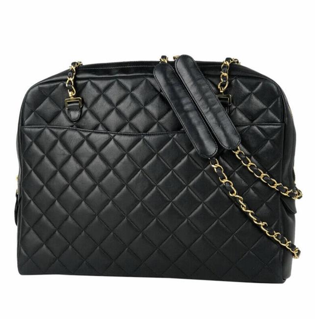 Chanel Jumbo Pristine Black Lambskin Leather Shoulder Bag 