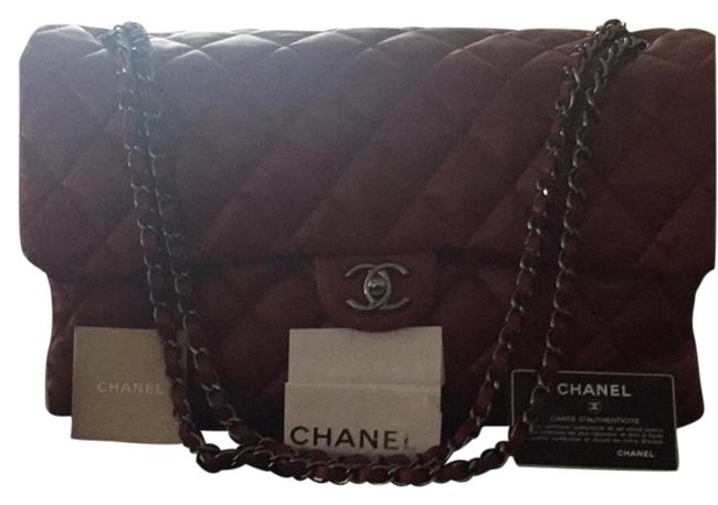 Chanel Jumbo Red Leather Shoulder Bag 