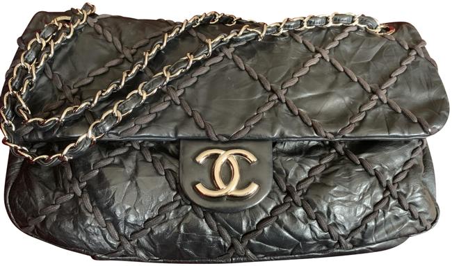 Chanel Jumbo Ultra Stitch Black Leather Shoulder Bag 