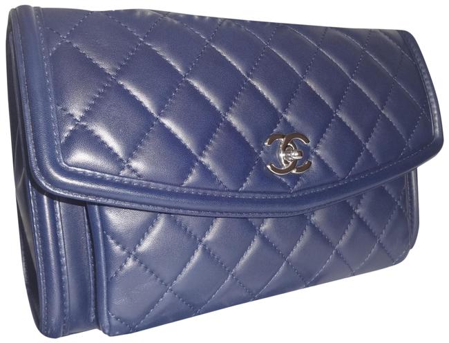 Chanel Lamb Chain Navy Lambskin Leather Shoulder Bag 