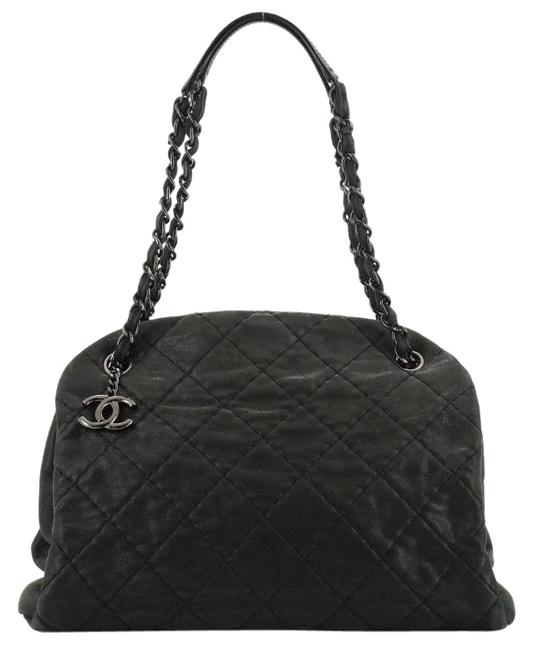 Chanel Mademoiselle Large Black Leather Shoulder Bag 