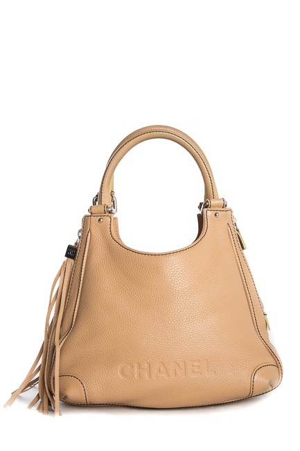 Chanel Lax Leather Beige Shoulder Bag 