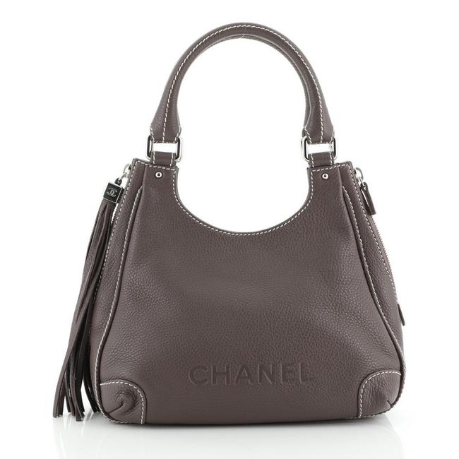 Chanel Lax Pebbled Small Brown Leather Shoulder Bag 