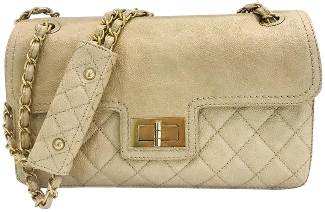 Chanel Mademoiselle Caviar Beige Leather Shoulder Bag 