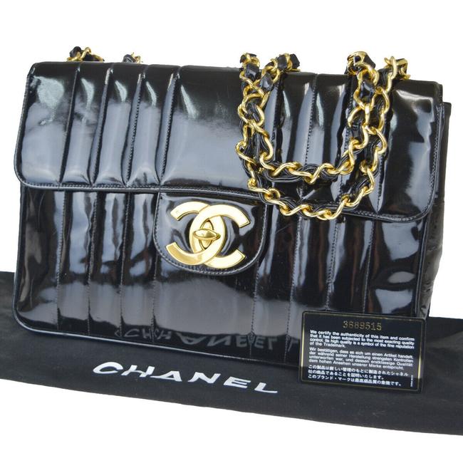 Chanel Mademoiselle Cc 30 Chain Black Patent Leather Shoulder Bag 