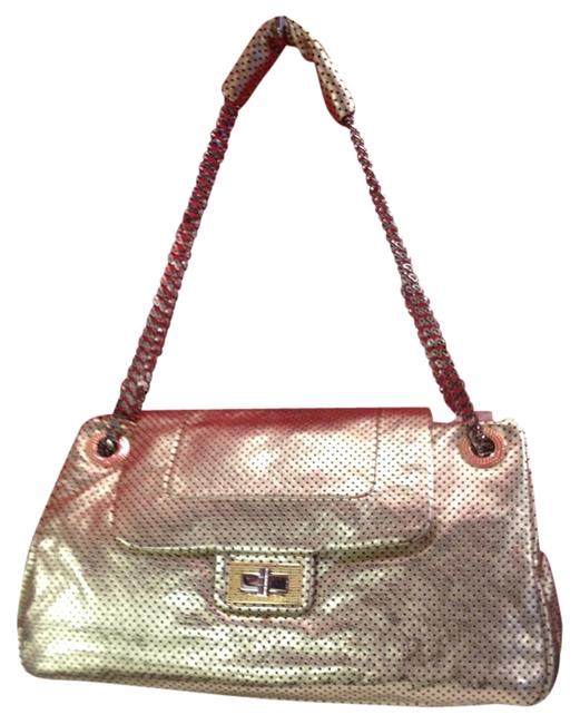 Chanel Mademoiselle Drill Gold Leather Shoulder Bag 