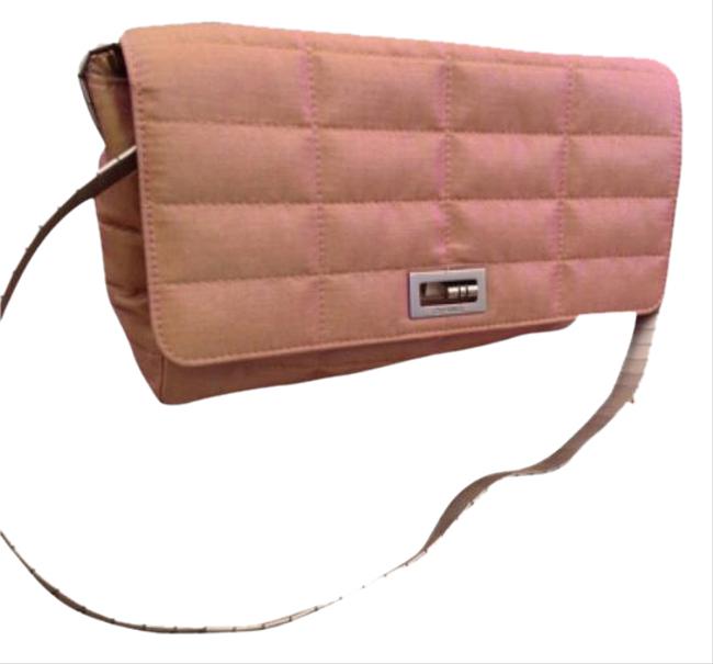 Chanel Mademoiselle Flap Light Peach Metal Fabric Shoulder Bag 