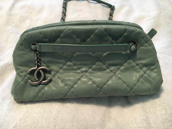 Chanel Mademoiselle Glazed Mint Green Lambskin Leather Shoulder Bag 