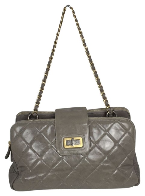 Chanel Mademoiselle Grey Calfskin Shoulder Bag 