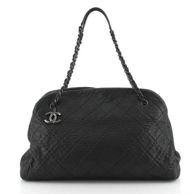 Chanel Mademoiselle Just Quilted Iridescent Leather Maxi Shoulder Bag 