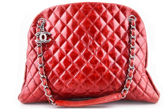 Chanel Mademoiselle Red Lambskin Leather Shoulder Bag 