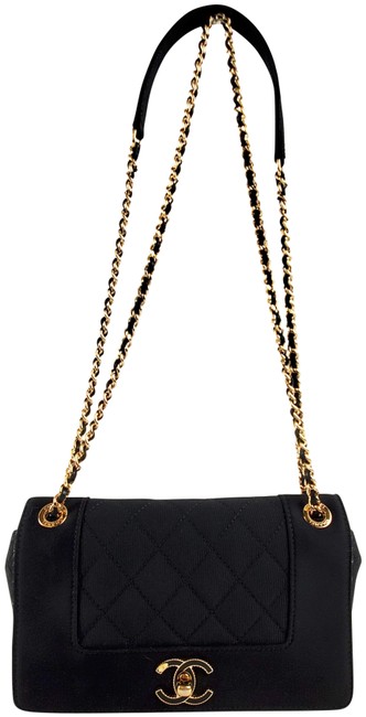 Chanel Mademoiselle Small Flap Black Nylon Shoulder Bag 