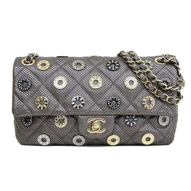 Chanel Matelasse Chain Lambskin Metallic Leather Shoulder Bag 