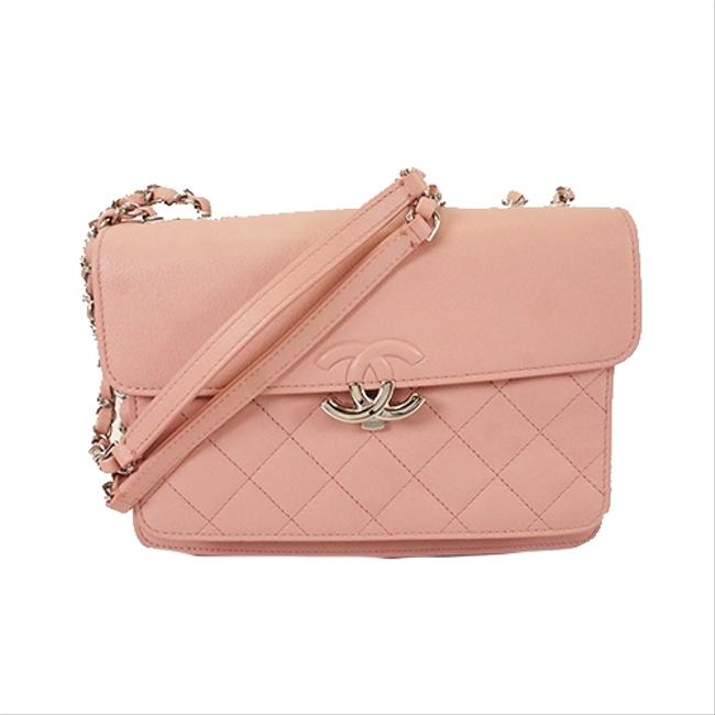 Chanel Matelasse Chain Women's Pink Leather Shoulder Bag 