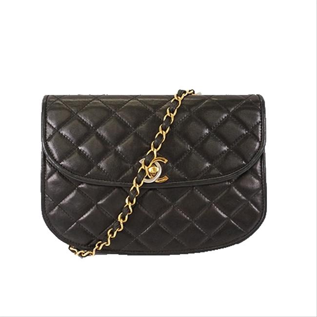 Chanel Matelasse Single Chain Women's Black Leather Shoulder Bag 