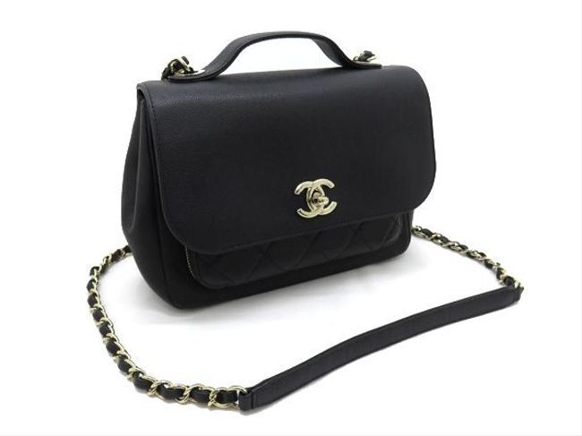 Chanel Matrasse Skin Chain A93749 Black Caviar Leather Shoulder Bag 
