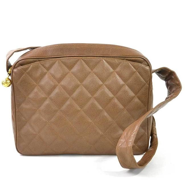 Chanel Matrasse Square Skin Ladies 97840a Brown Caviar Leather Shoulder Bag 
