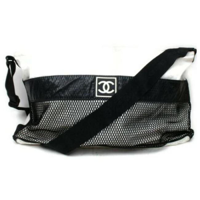 Chanel Messenger Bicolor Sports Cc Logo 872853 White Nylon Shoulder Bag 