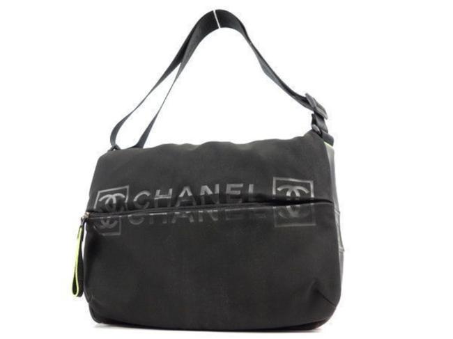 Chanel Messenger Cc Sports Logo 234271 Black Canvas Shoulder Bag 