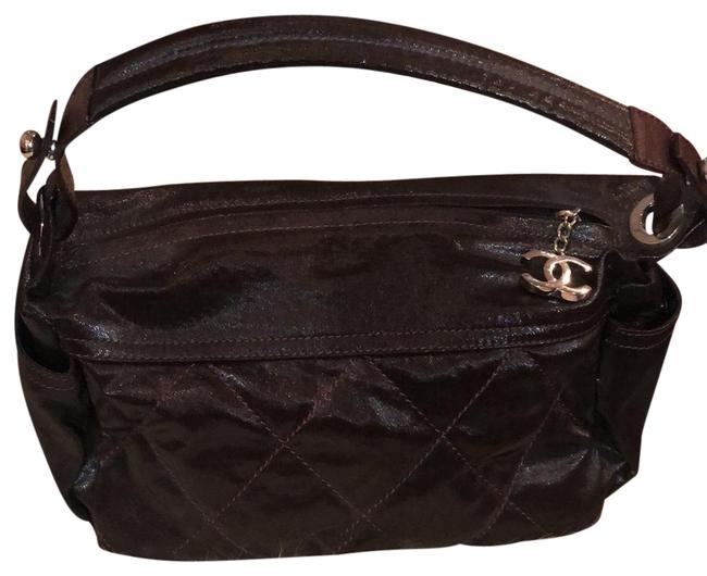Chanel Messenger Dark Brown Coated Leather Shoulder Bag 