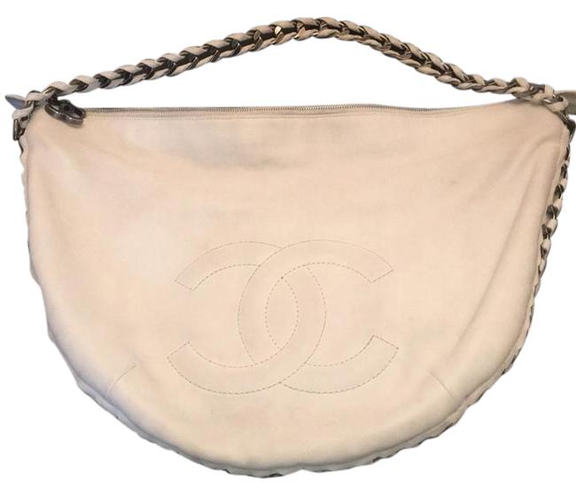 Chanel Messenger Hobo Hobo Messenger Shoulder Off white Leather Shoulder Bag 