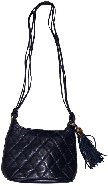 Chanel Mini Navy Lambskin Leather Shoulder Bag 