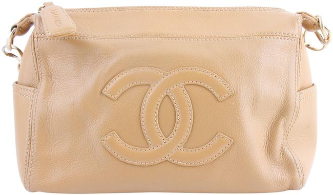 Chanel Neutral Calfskin Leather Shoulder Bag 