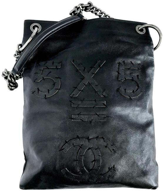 Chanel Classic Handbag Oser Sans Poser Full Set Chain Black Leather Shoulder Bag 