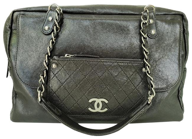 Chanel Paris Leather Pocket In The City Flap Brown Caviar Shoulder Bag 