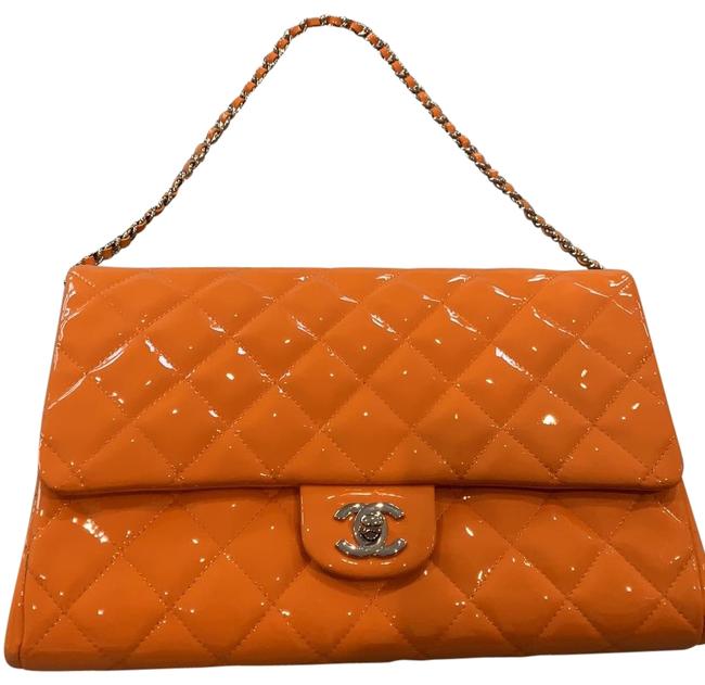Chanel Patent Orange Shoulder Bag 