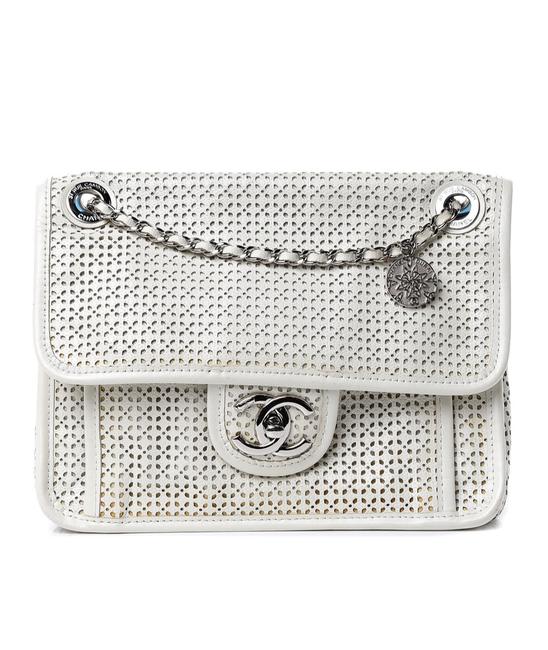 Chanel Perforated Calfskin Small Up In The Air Flap Ivory Shoulder Bag 