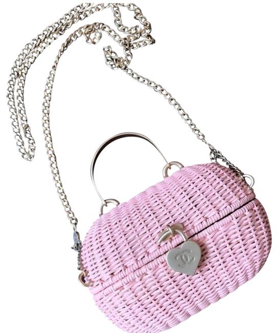 Chanel Pink Wicker Shoulder Bag 