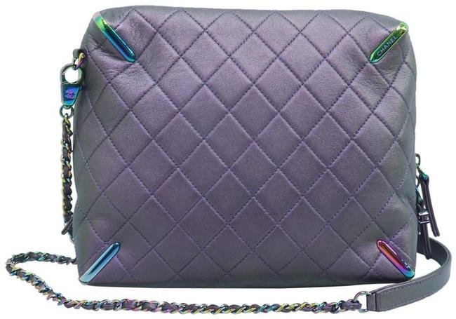 Chanel Purple Calfskin Leather Shoulder Bag 