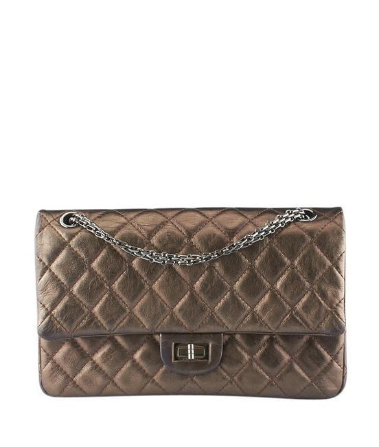 Chanel Quilted 134060 Bronze Leather Shoulder Bag 