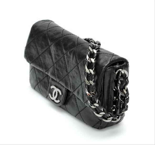 Chanel Quilted 1810053 Black Caviar Leather Shoulder Bag 